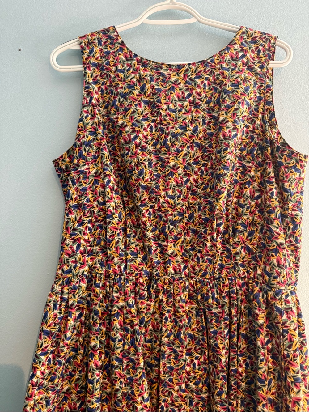 Talbots Sleeveless Midi Dress in Navy, Yellow & Red Floral - Picture 5 of 8
